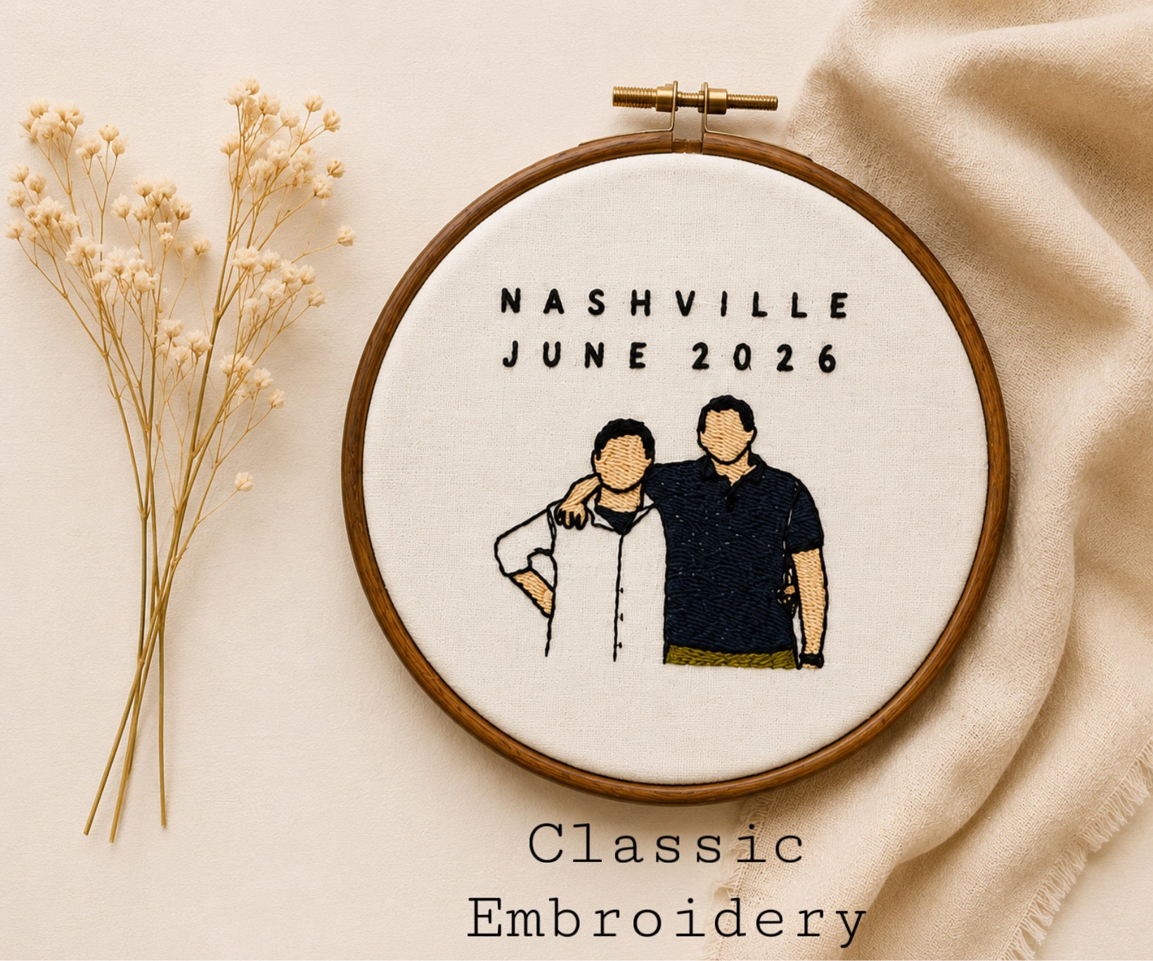 Custom made embroidery frame
